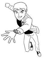 coloriage ben 10 en avant